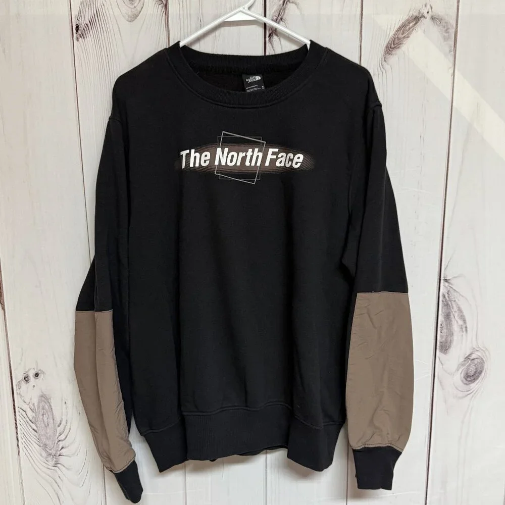 The North Face Mixed-Media‎ Crew Sweatshirt Men’s XL Black EUC